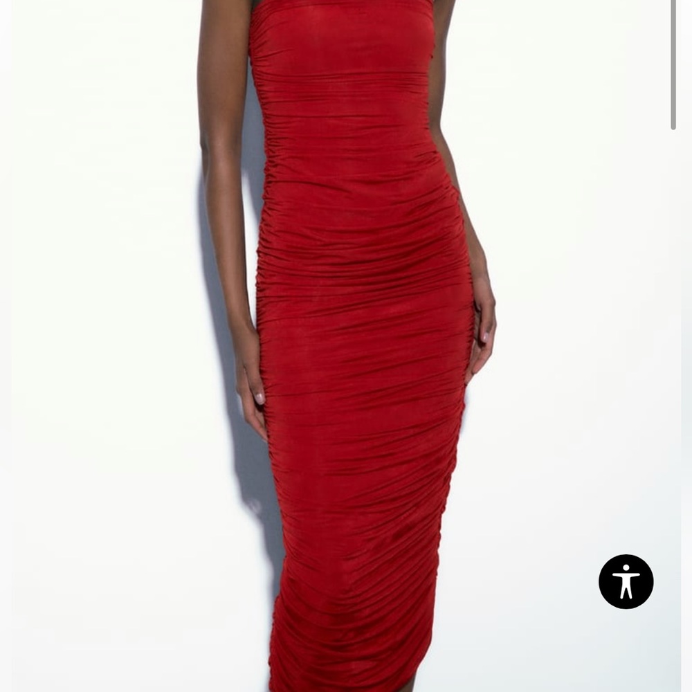 STRAPLESS ORGANZA DRESS - Picture 2 of 5